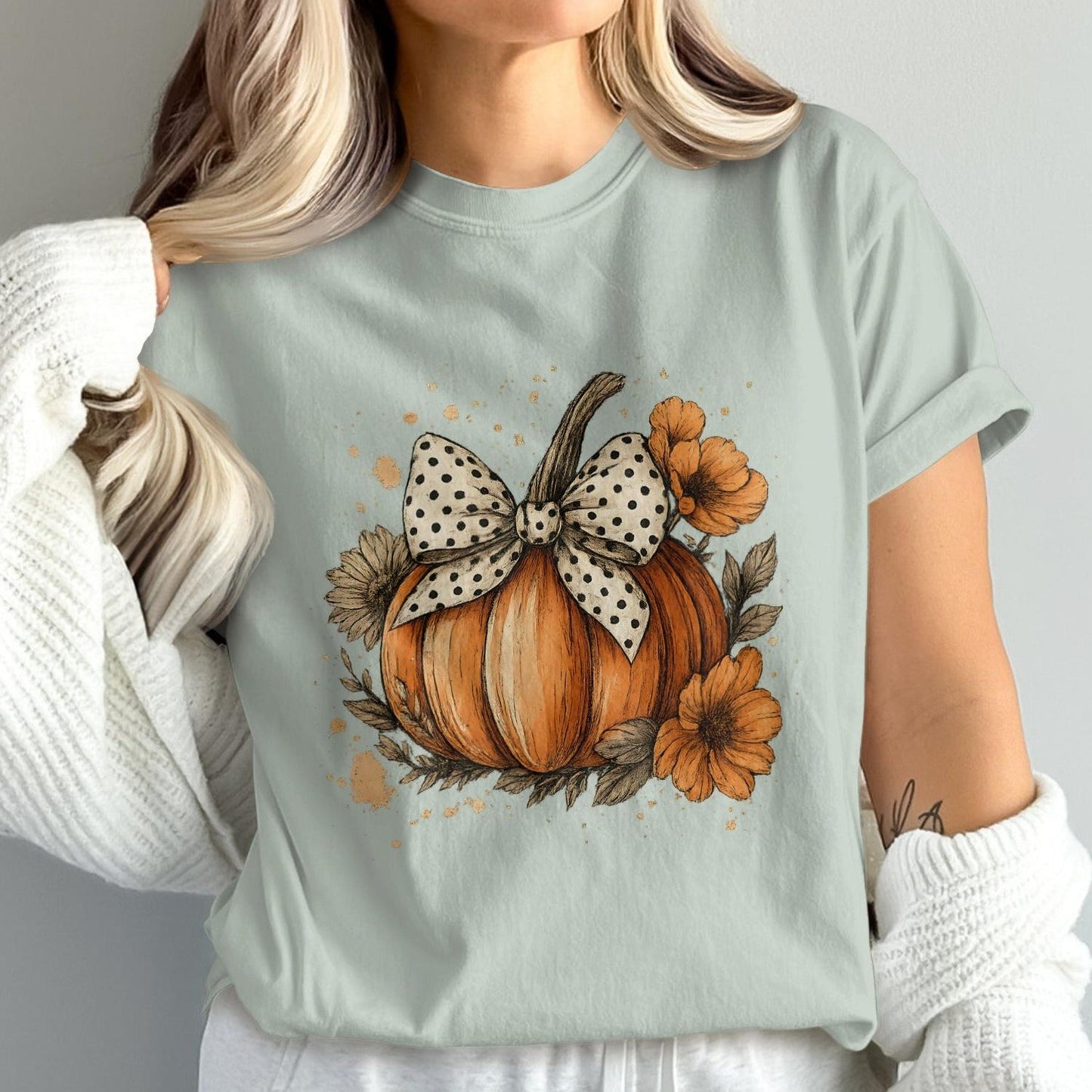 Stylish Pumpkin Design Tee Shirt product