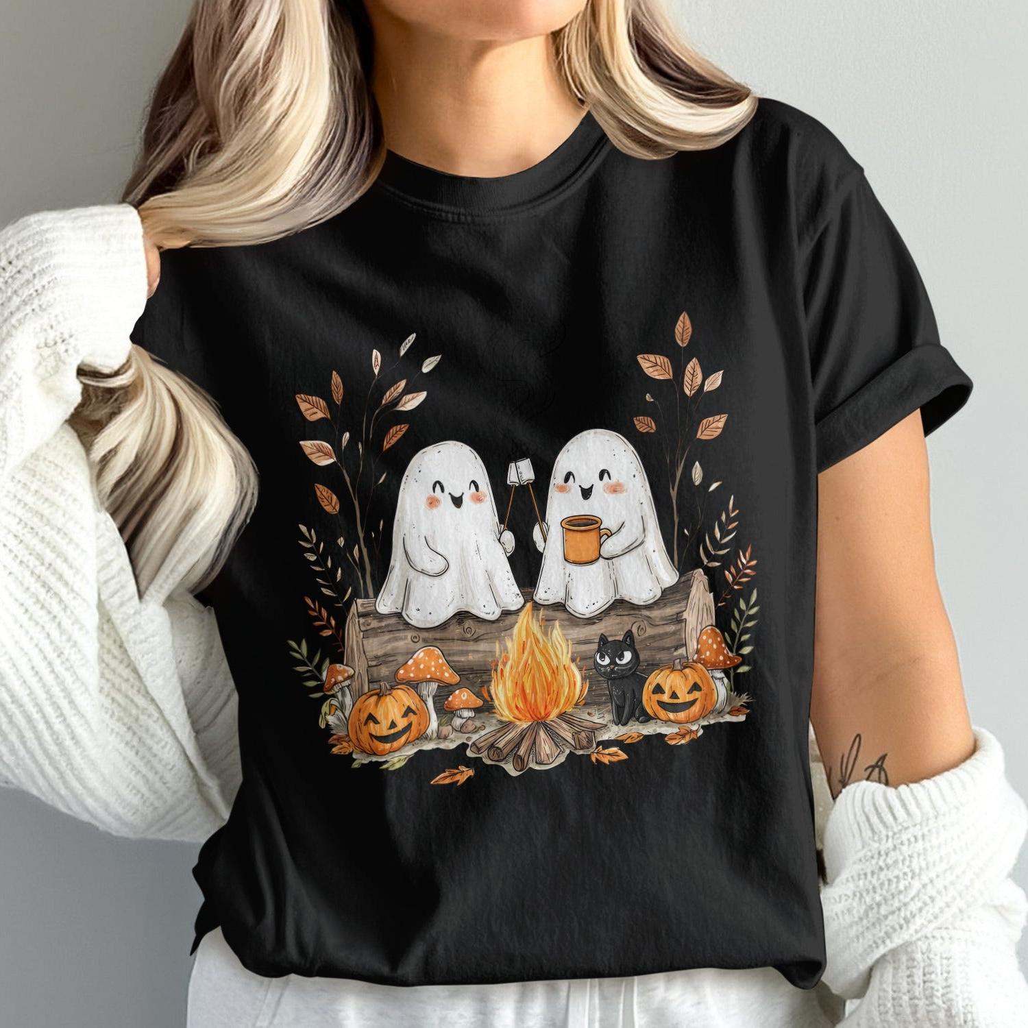 Cute Spooky Halloween Ghosts Campfire T-shirt product type