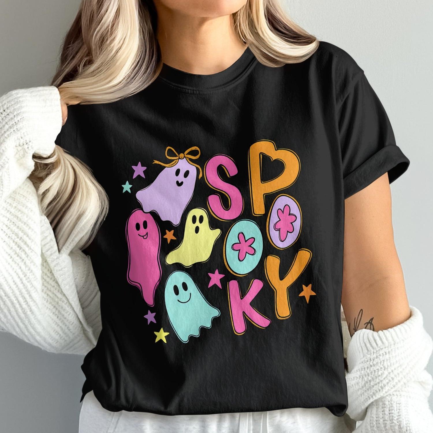 Spooky Ghosts Colorful Halloween Shirt Product Type