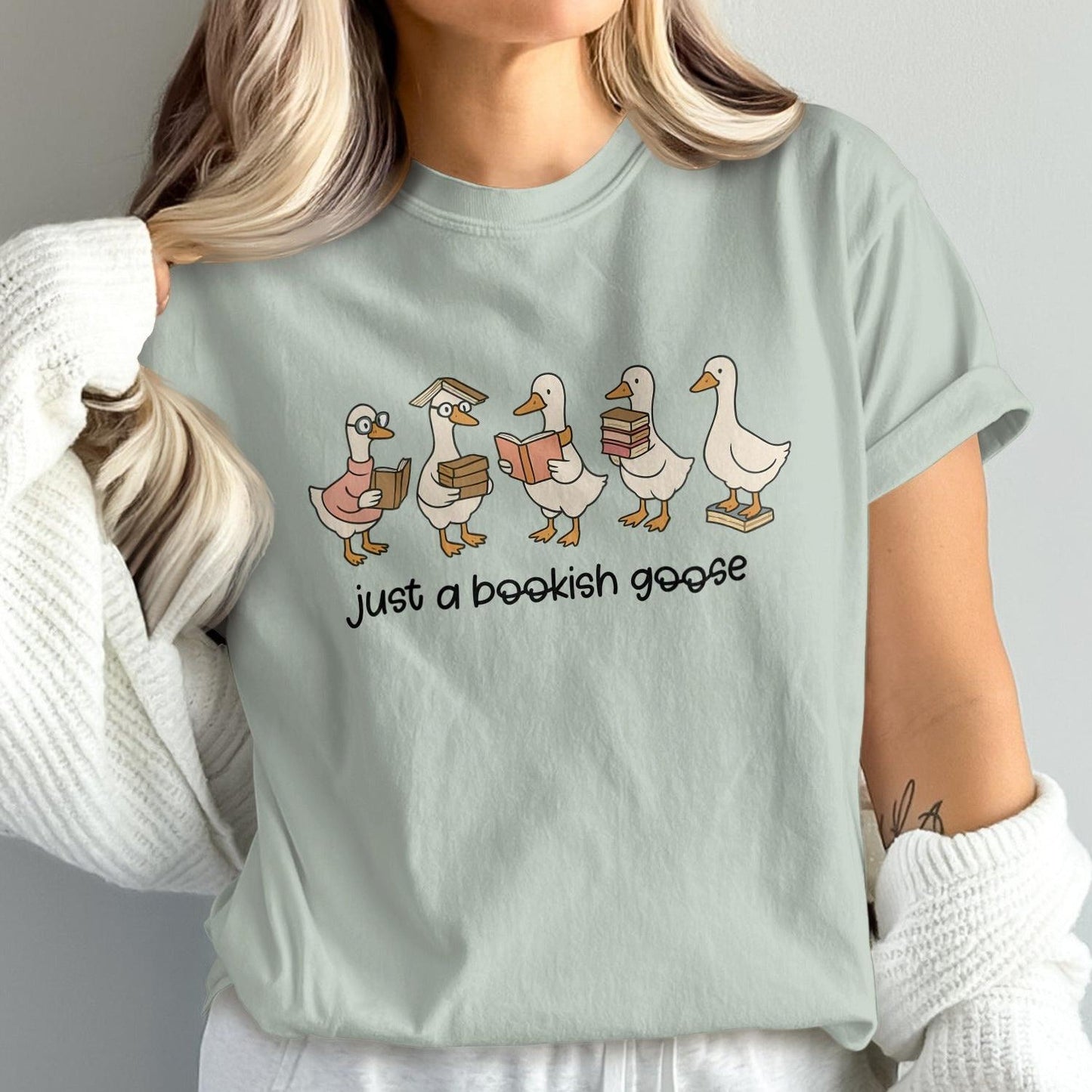 Just a Bookish Goose Graphic T-shirt product