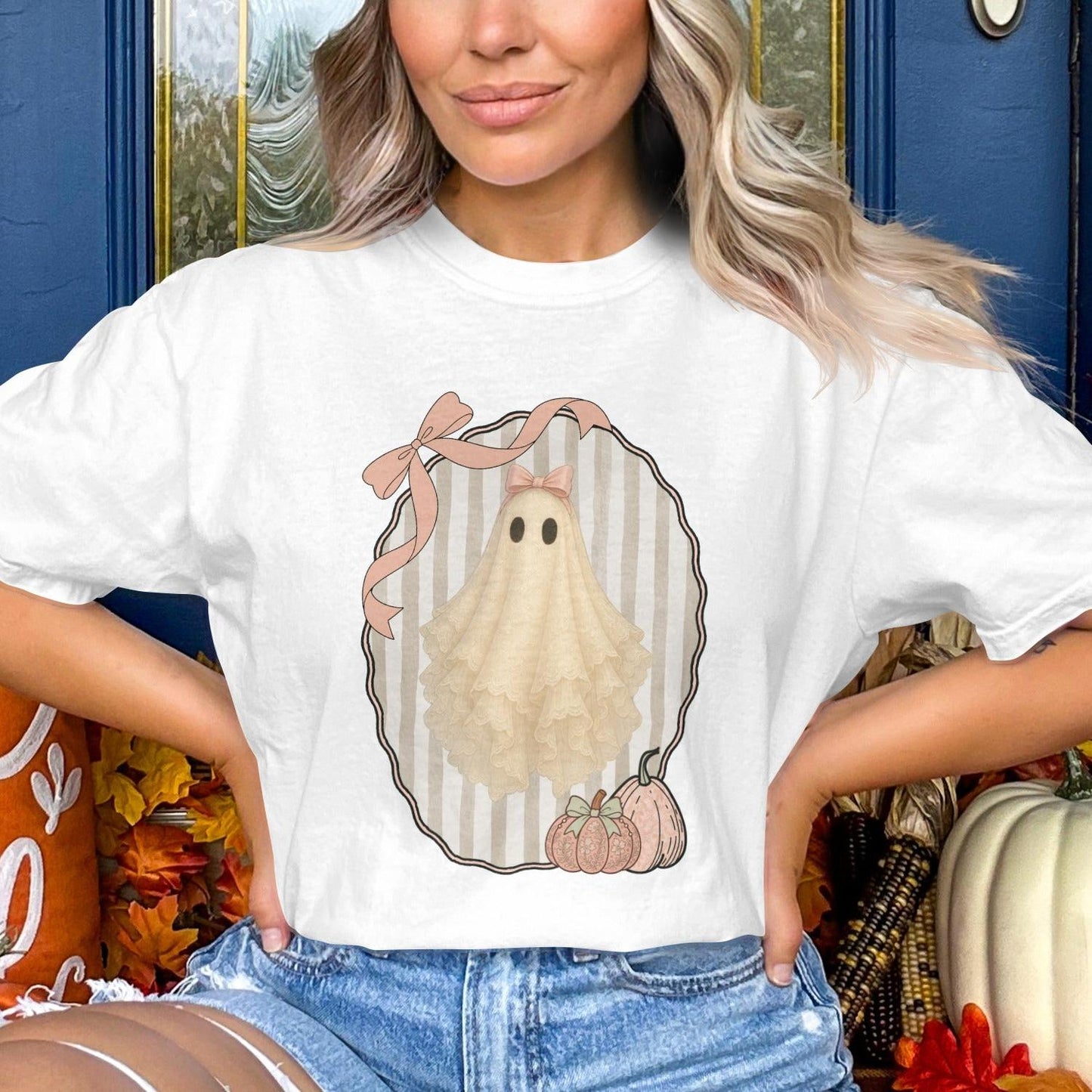 Cute Halloween Ghost Pumpkin Decor Graphic T-shirt product