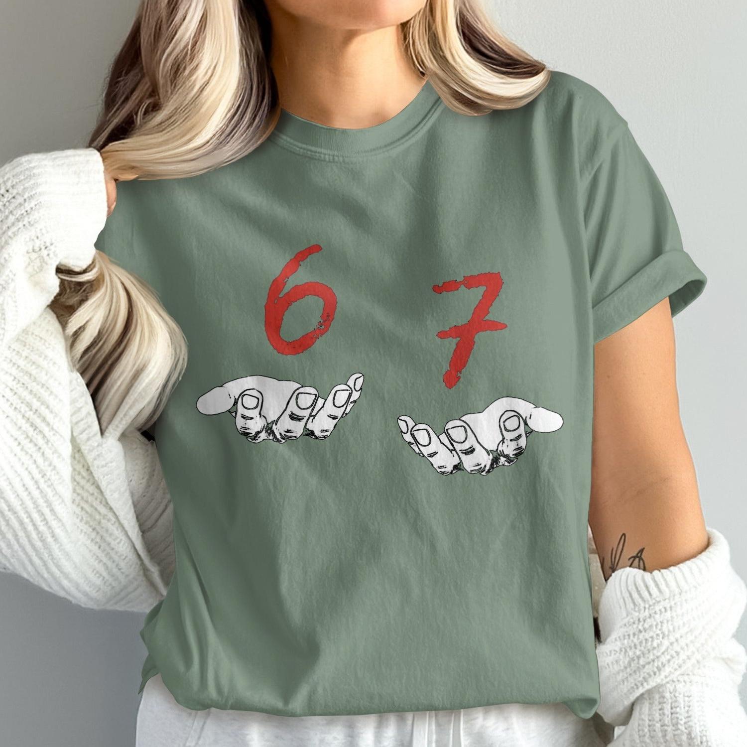 Unique Graphic Tee Featuring Numbered Hand Design product type