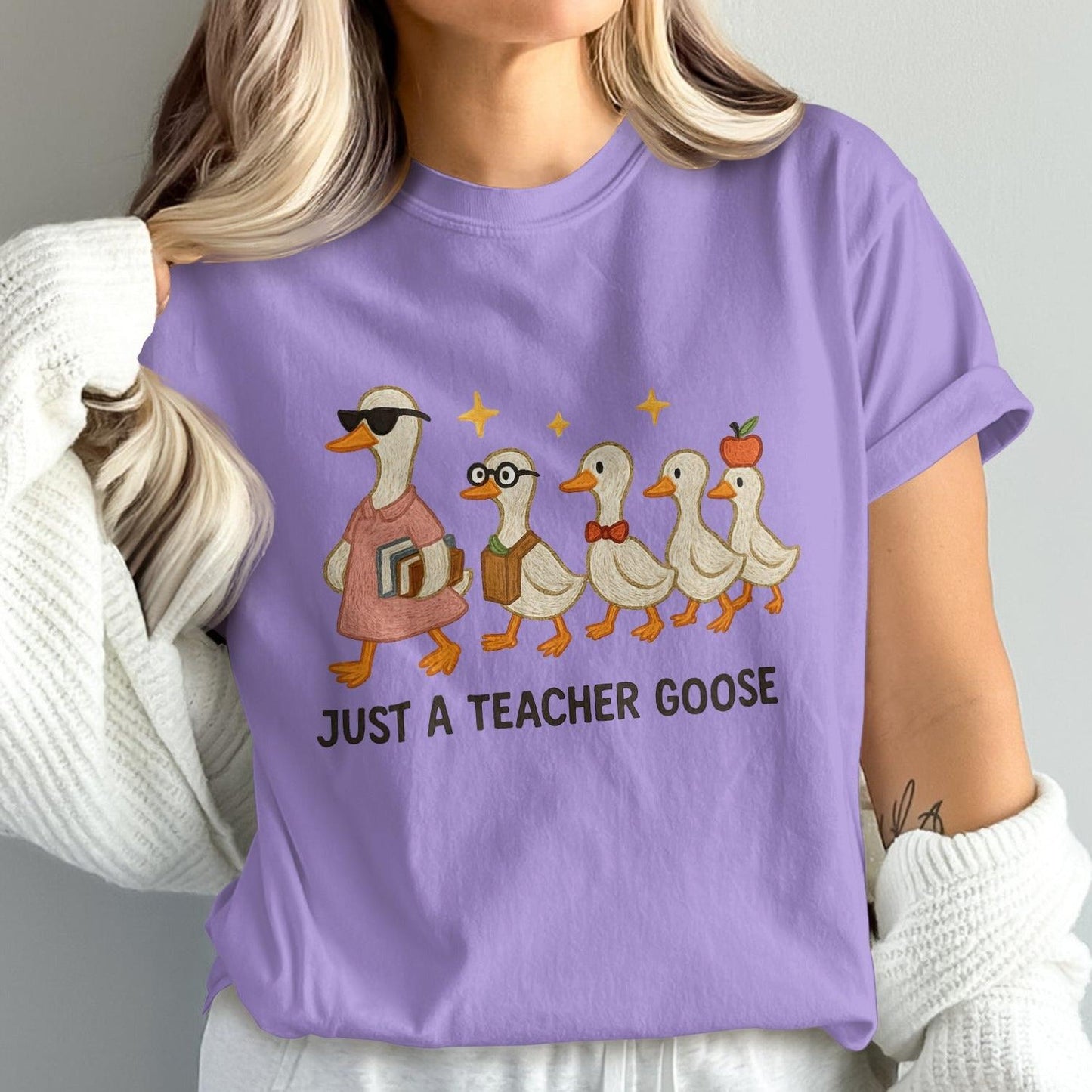 Fun Just a Teacher Goose Shirt Duck Lover Product