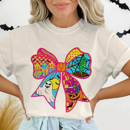 Halloween Themed Colorful Bow Graphic T-Shirt product type