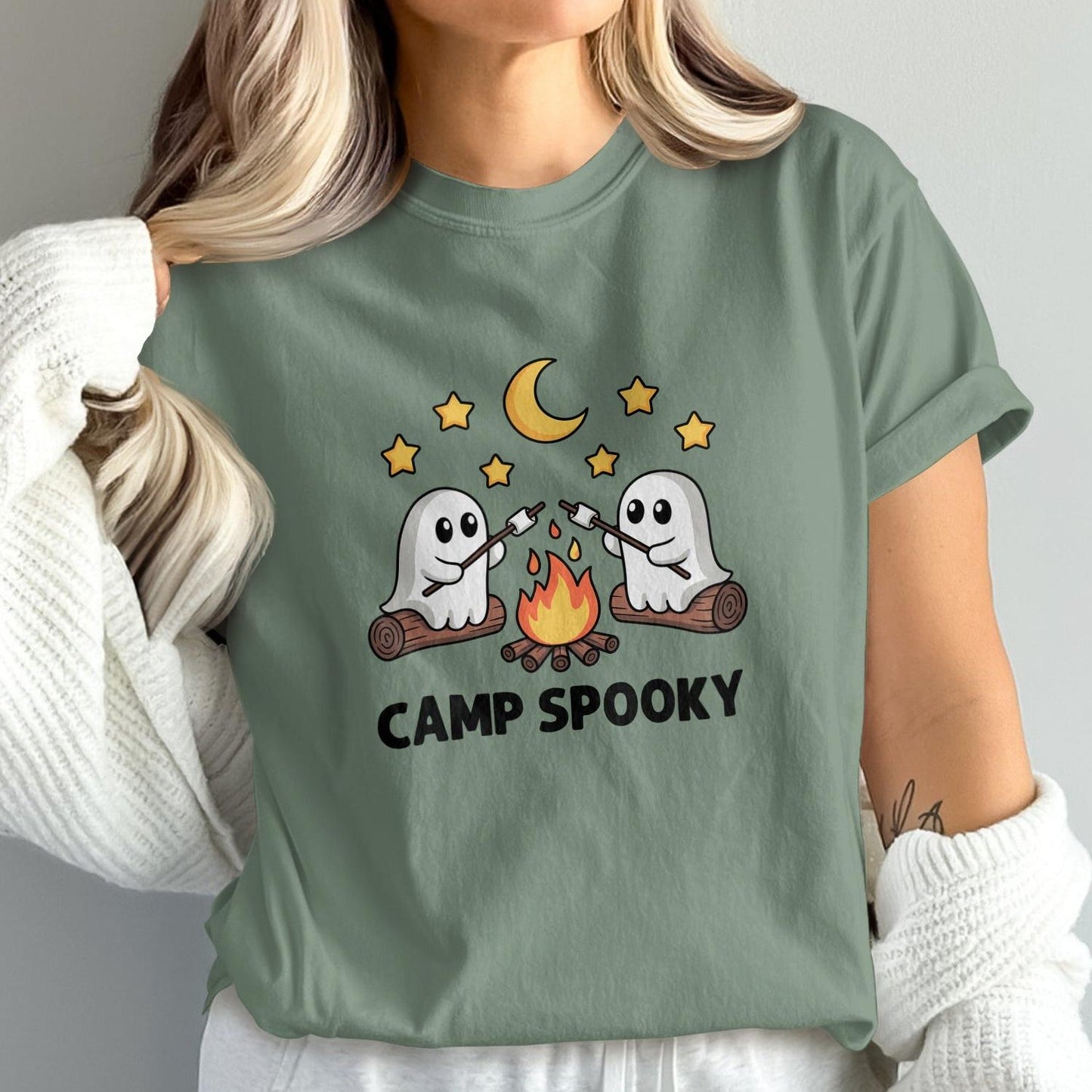 Camp Spooky Ghosts Stars Moon Campfire T-shirt product type