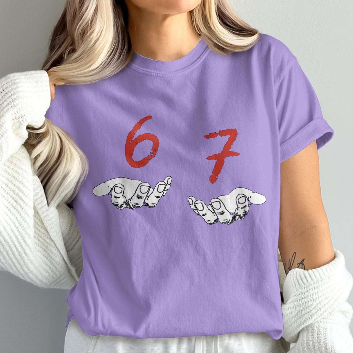 Purple Shirt with Unique Design and Bold Graphic product