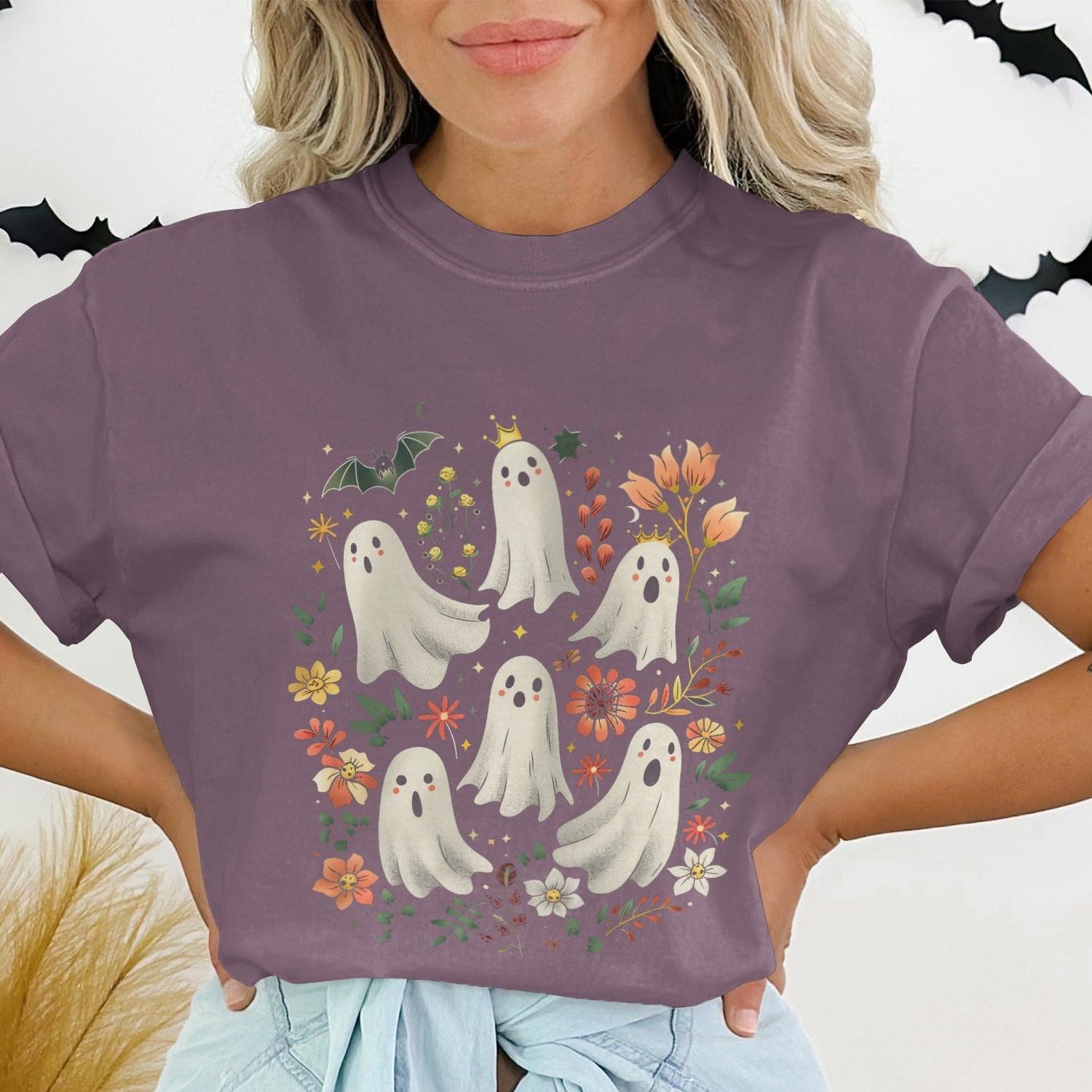 Cute Spooky Ghosts and Flowers Graphic Tee product