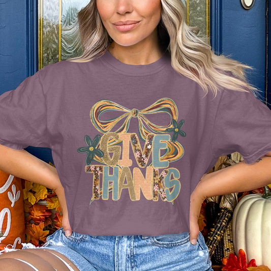 Give Thanks Graphic T-Shirt for Thanksgiving product