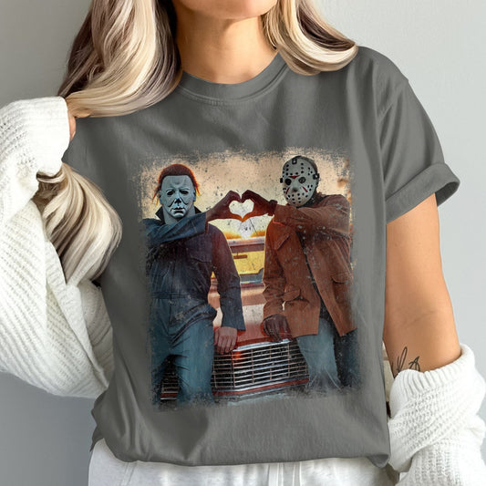 Horror Villains Heart Hand Gesture T-shirt product