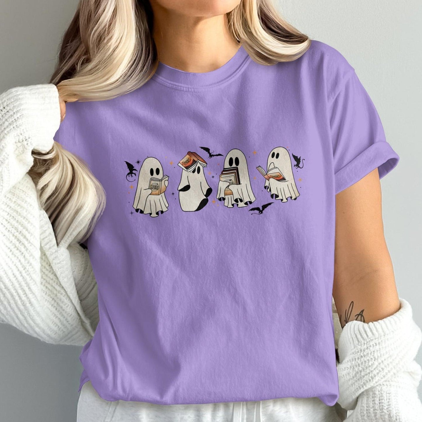 Adorable Cartoon Ghosts Halloween Themed Shirt product