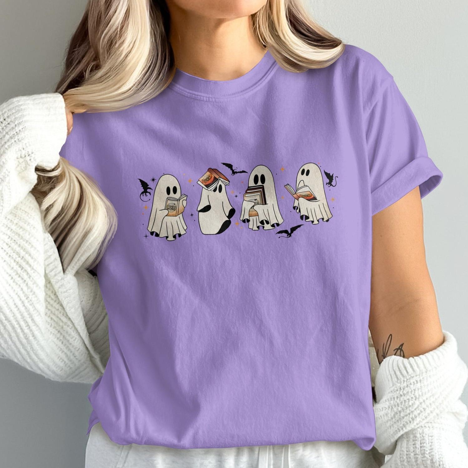Adorable Cartoon Ghosts Halloween Themed Shirt product
