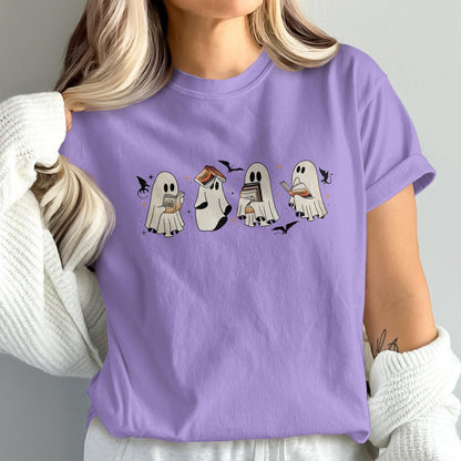 Adorable Cartoon Ghosts Halloween Themed Shirt product