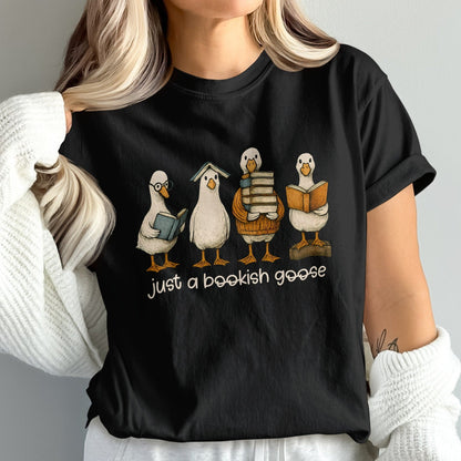 Just a Bookish Goose Graphic Tee Shirt product