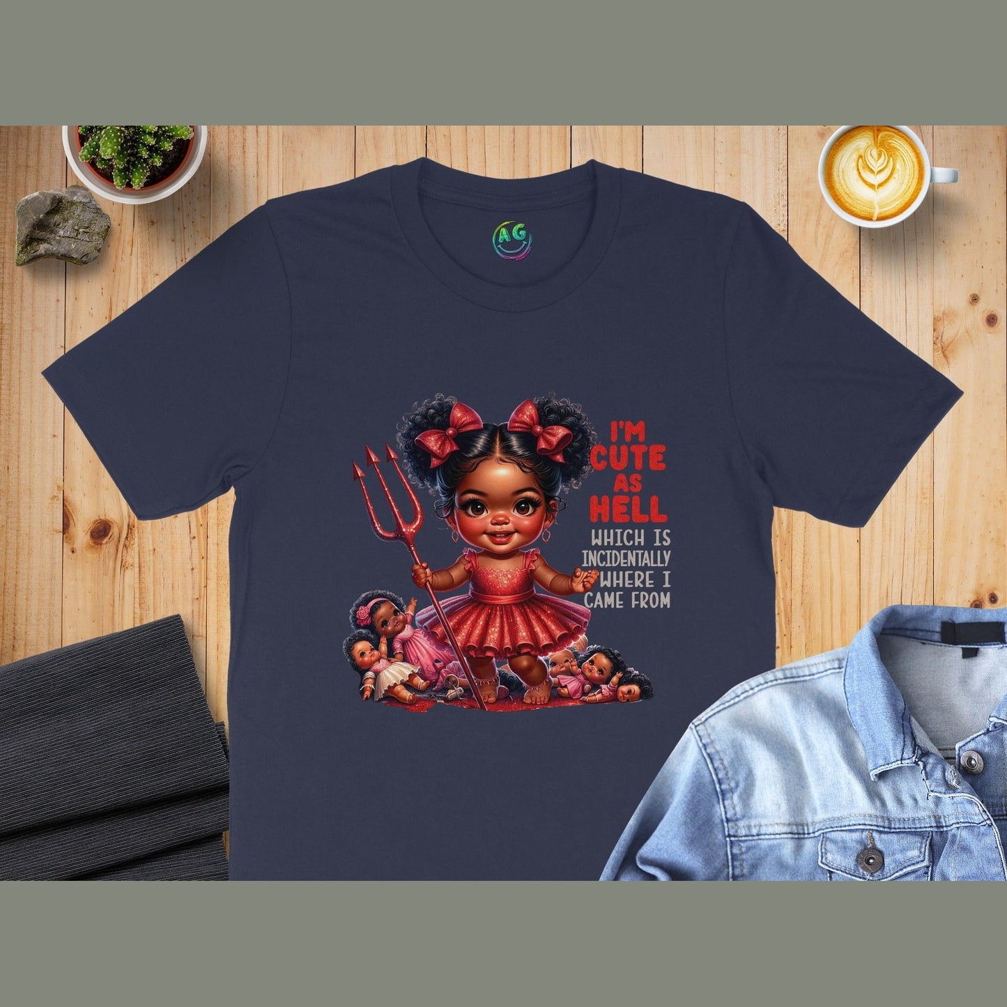 Cute As Hell Baby Doll Graphic Tees product type