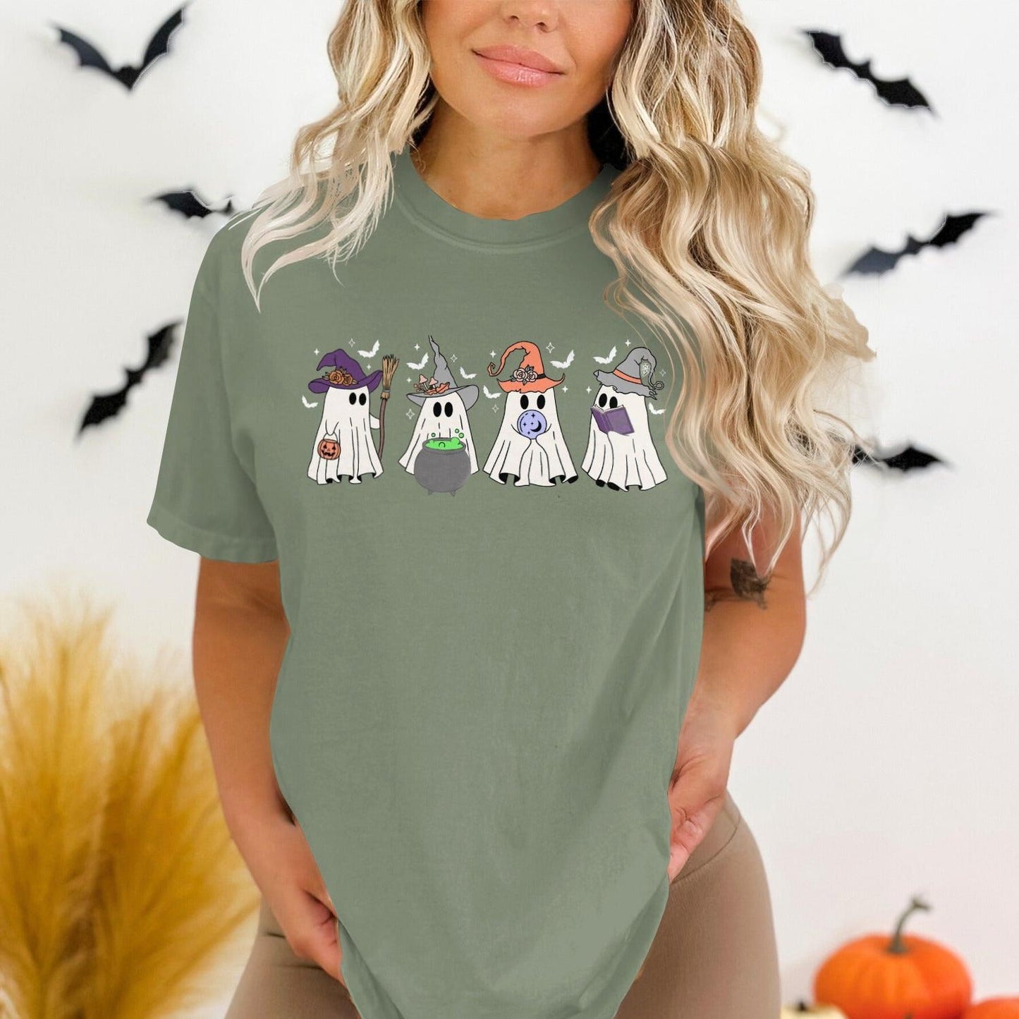 Halloween Ghost Family Tee Cute Casual Apparel product type