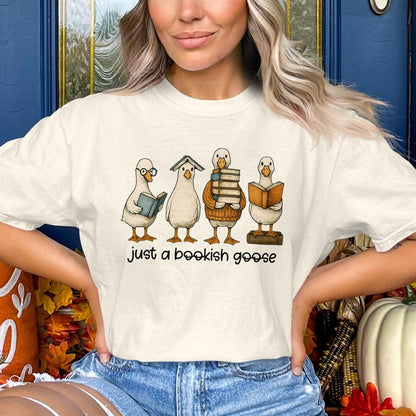 Just a Bookish Goose Themed T-shirt product type