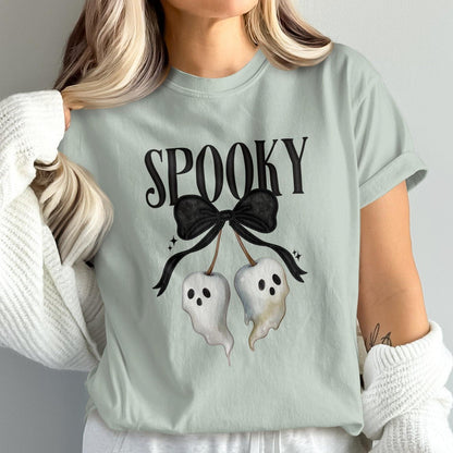 Spooky Bow and Ghost Design Graphic T-shirt product