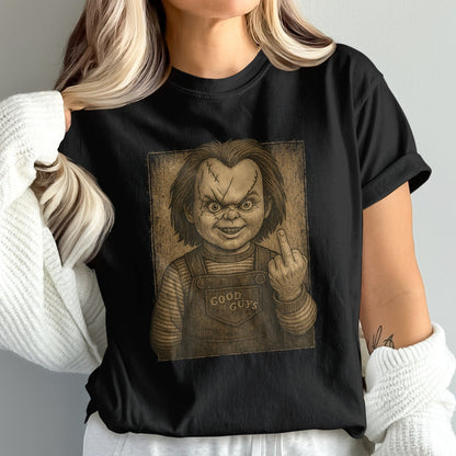 Chucky with Good Guys Overalls Horror Graphic Shirt product type