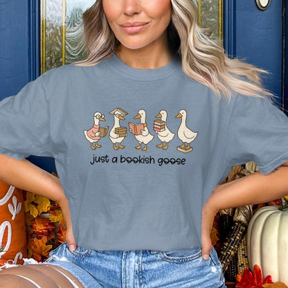 Just A Bookish Goose Graphic Tee Shirt product