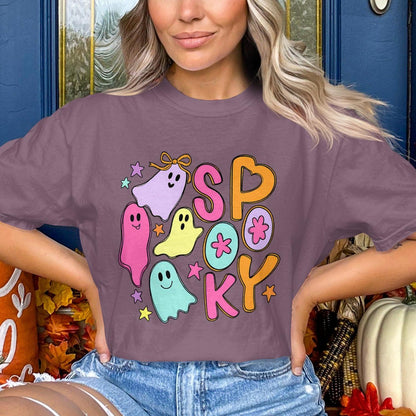 Spooky Ghosts Graphic Tee Perfect Halloween Product