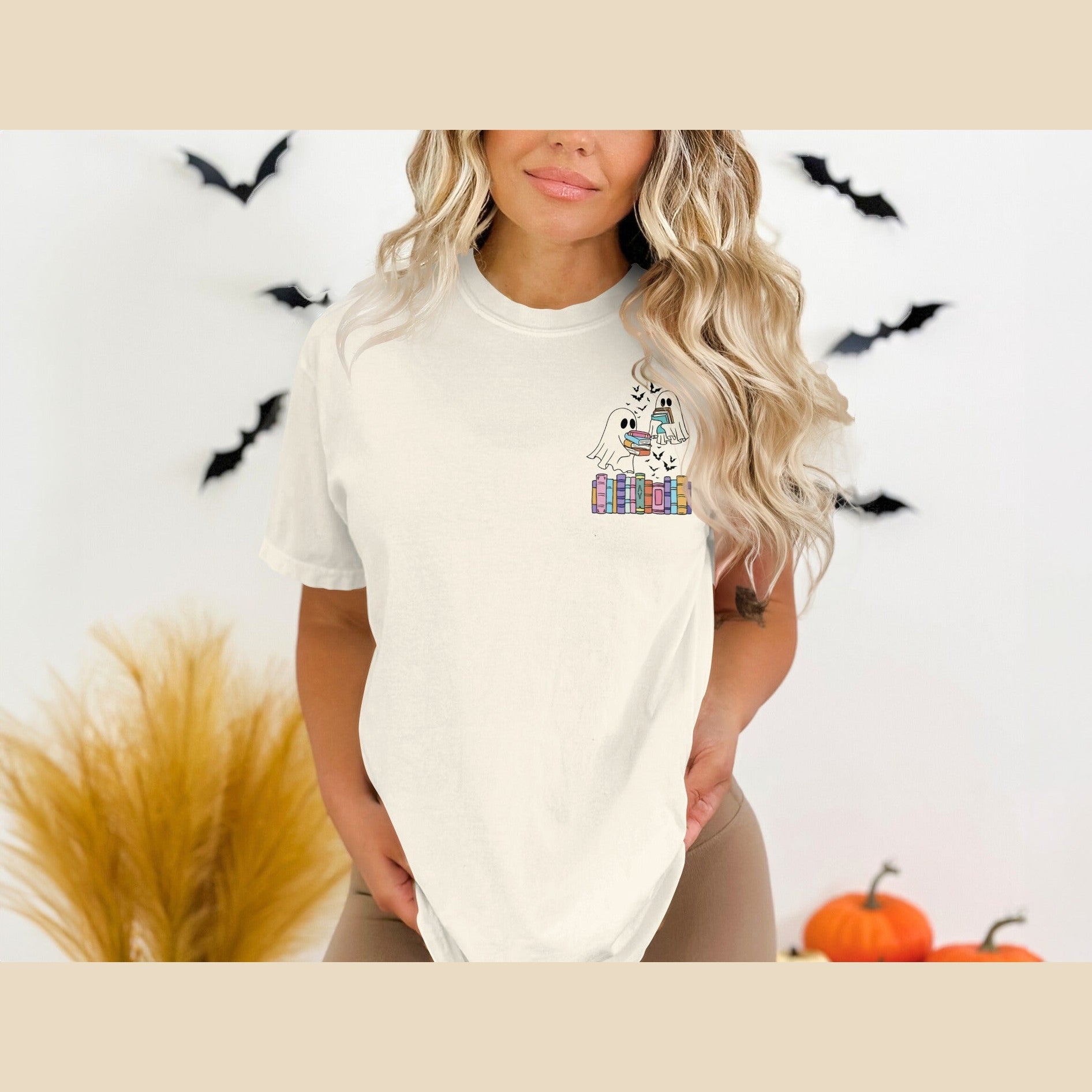 Halloween Ghost Books and Pumpkins Casual product
