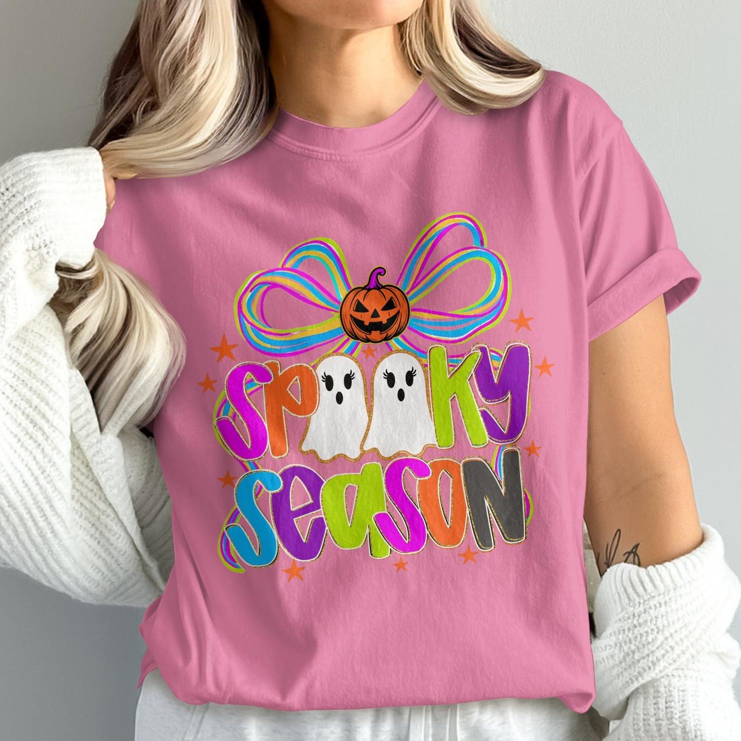 Spooky Season Halloween Shirt Colorful Ghost Product