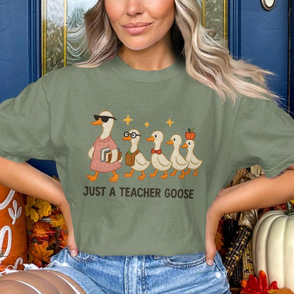 Just a Teacher Goose Graphic Printed T-Shirt product
