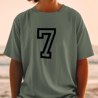Stylish T-Shirt Featuring Bold Number Seven Product Type
