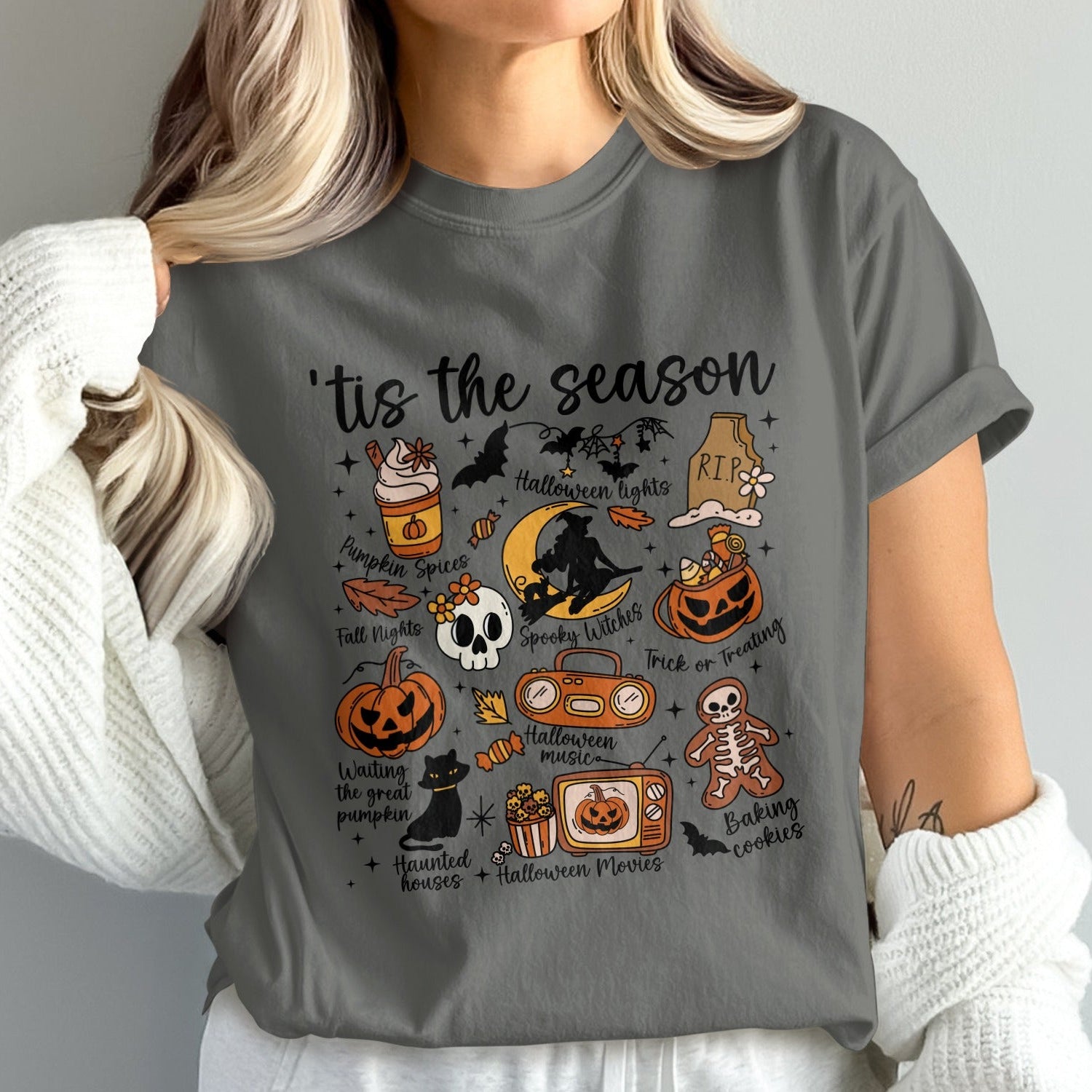 Festive Halloween Season Graphic Tee Shirt product type