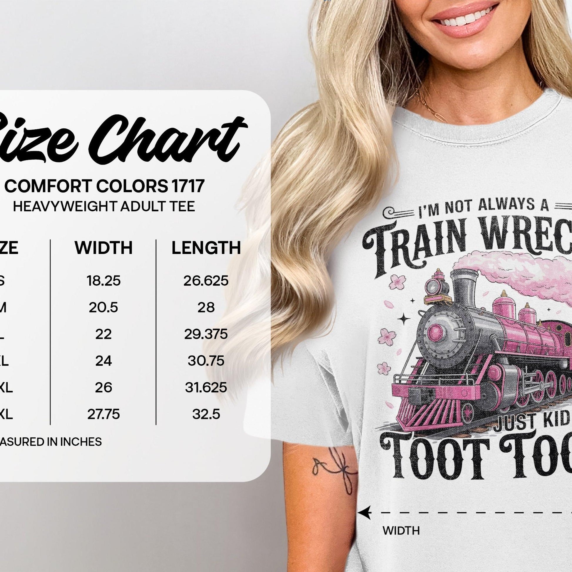 I'm Not Always A Train Wreck Toot Toot Adult Tee product