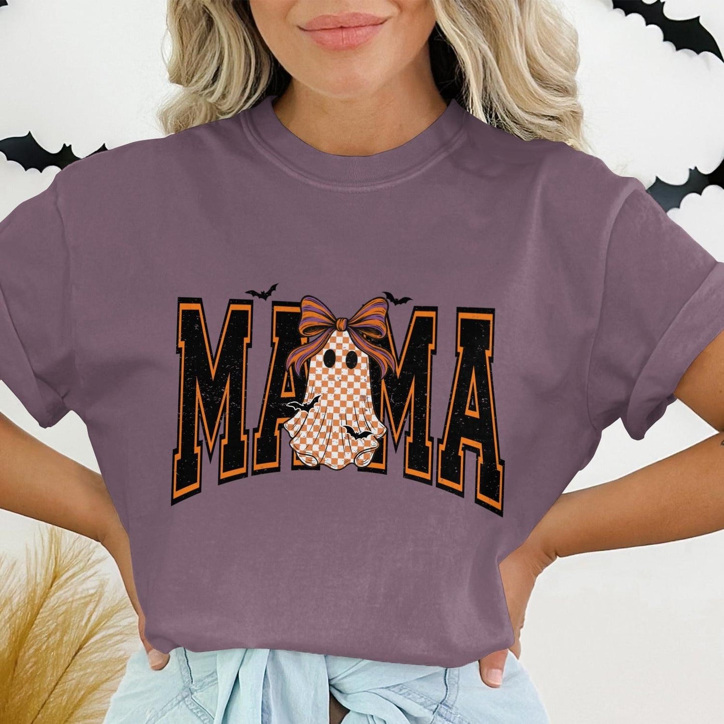 Trendy Purple Mama Halloween Themed T-Shirt product