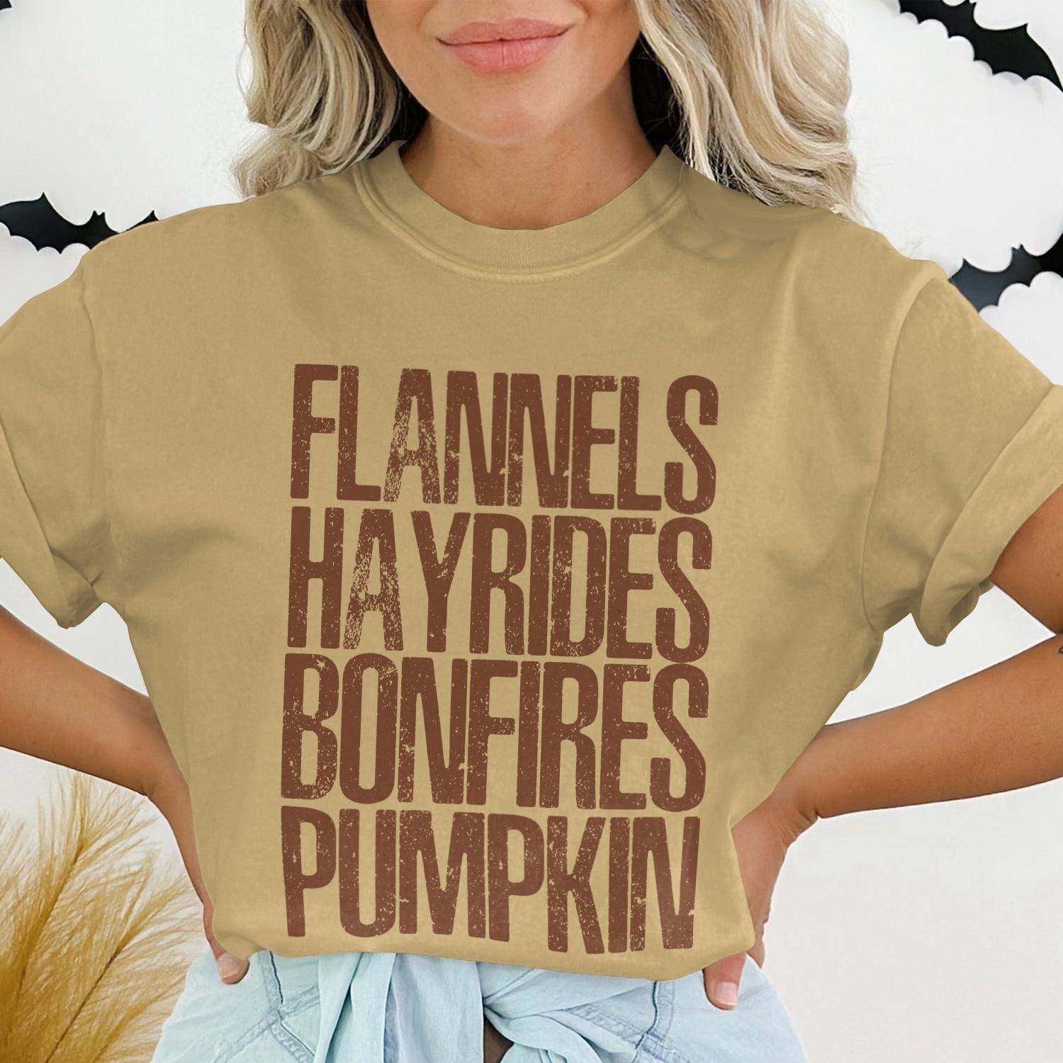 Flannels Hayrides Bonfires Pumpkin T-shirt product type