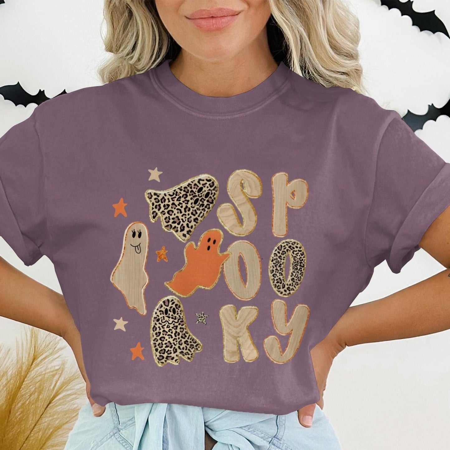 Ladies Spooky Halloween Themed Graphic Tee Shirt product type
