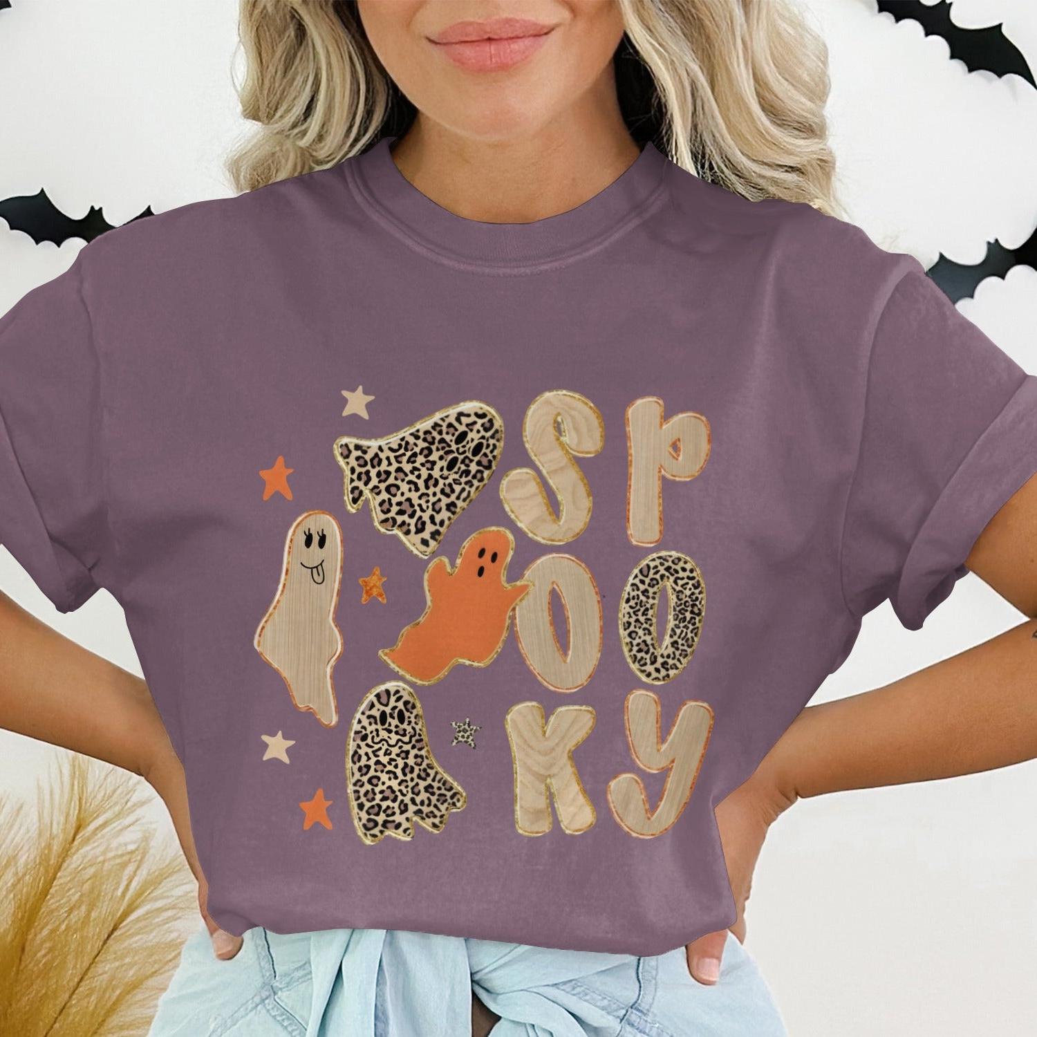 Ladies Spooky Halloween Themed Graphic Tee Shirt product type