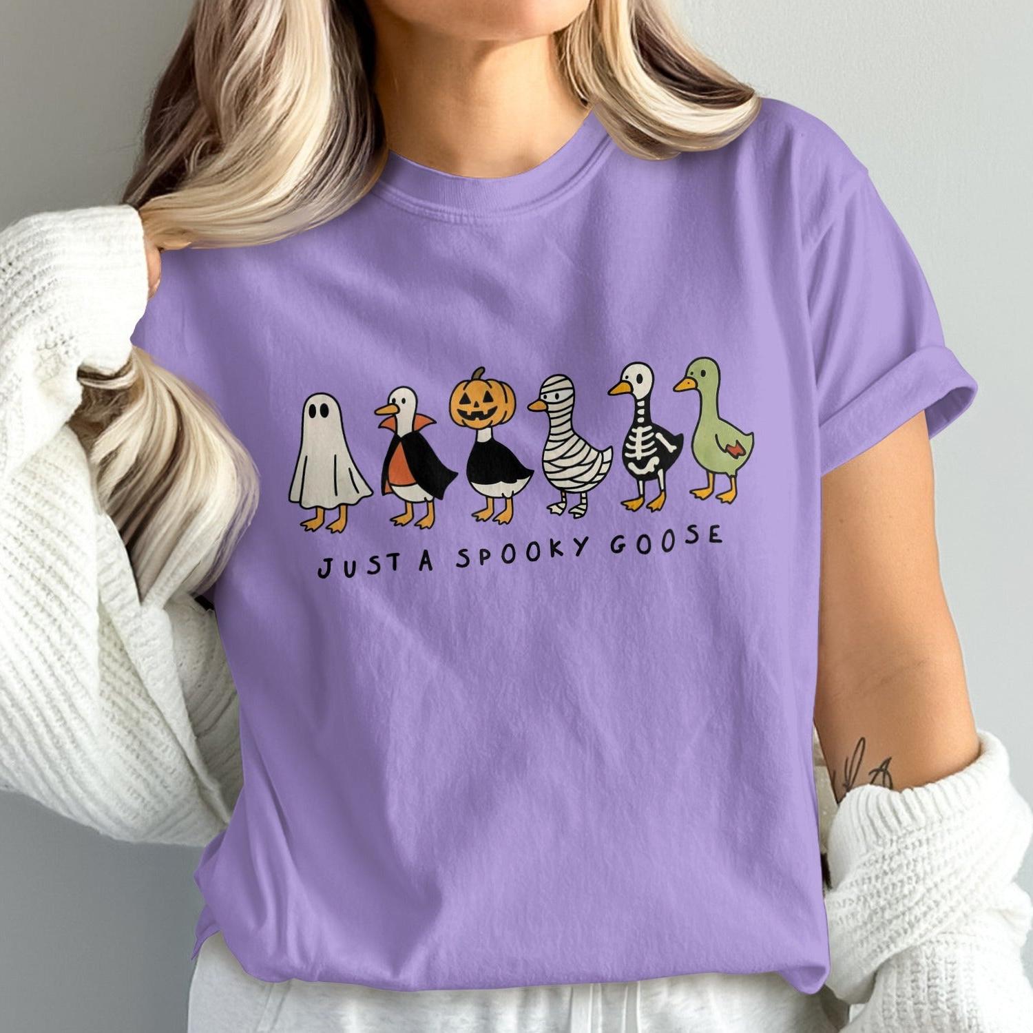 Just a Spooky Goose Design Funny Halloween T-Shirt Product