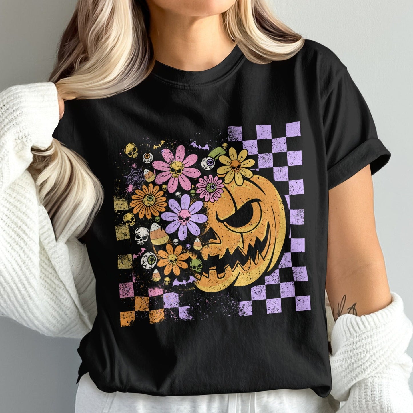 Floral Patterned Pumpkin Graphic Tee product