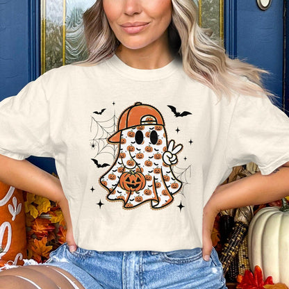 Cute Pumpkin Ghost Graphic T-shirt Halloween product type