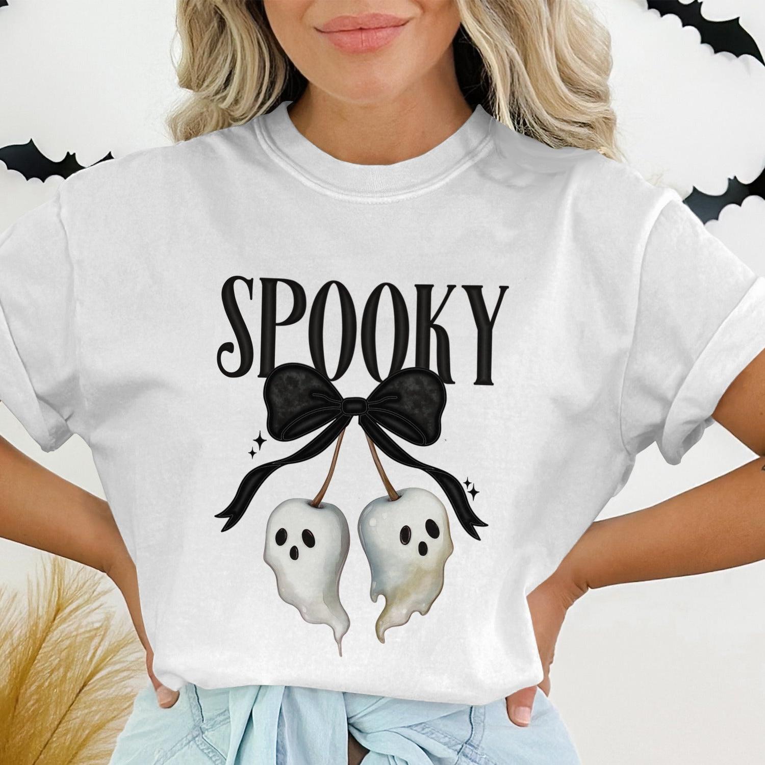 Spooky Black Bow Ghosts Halloween Graphic Tee product
