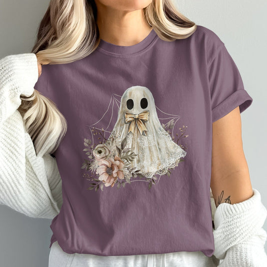 Cute Ghost with Floral Design Halloween Shirt product