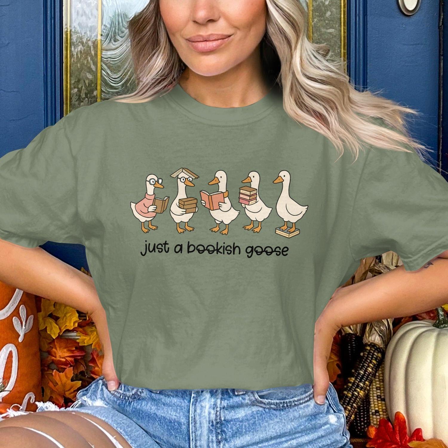 Cute Cartoon Geese Reading Books Graphic Tee product