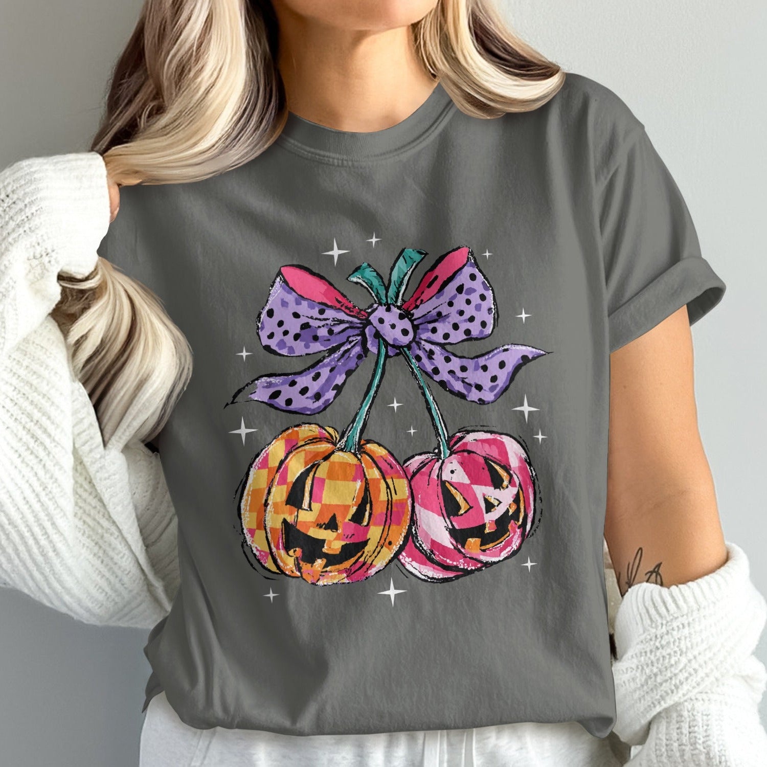 Colorful Halloween Pumpkins Graphic T-shirt product type
