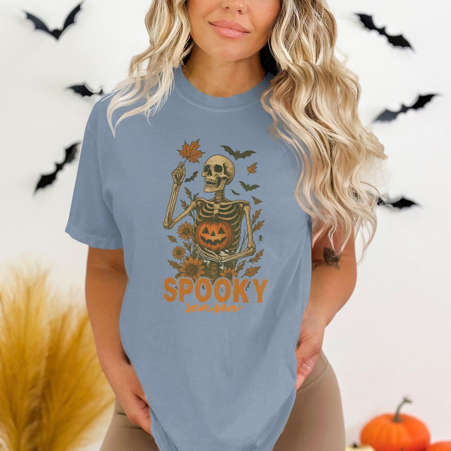 Spooky Skeleton Pumpkin Halloween T-shirt product