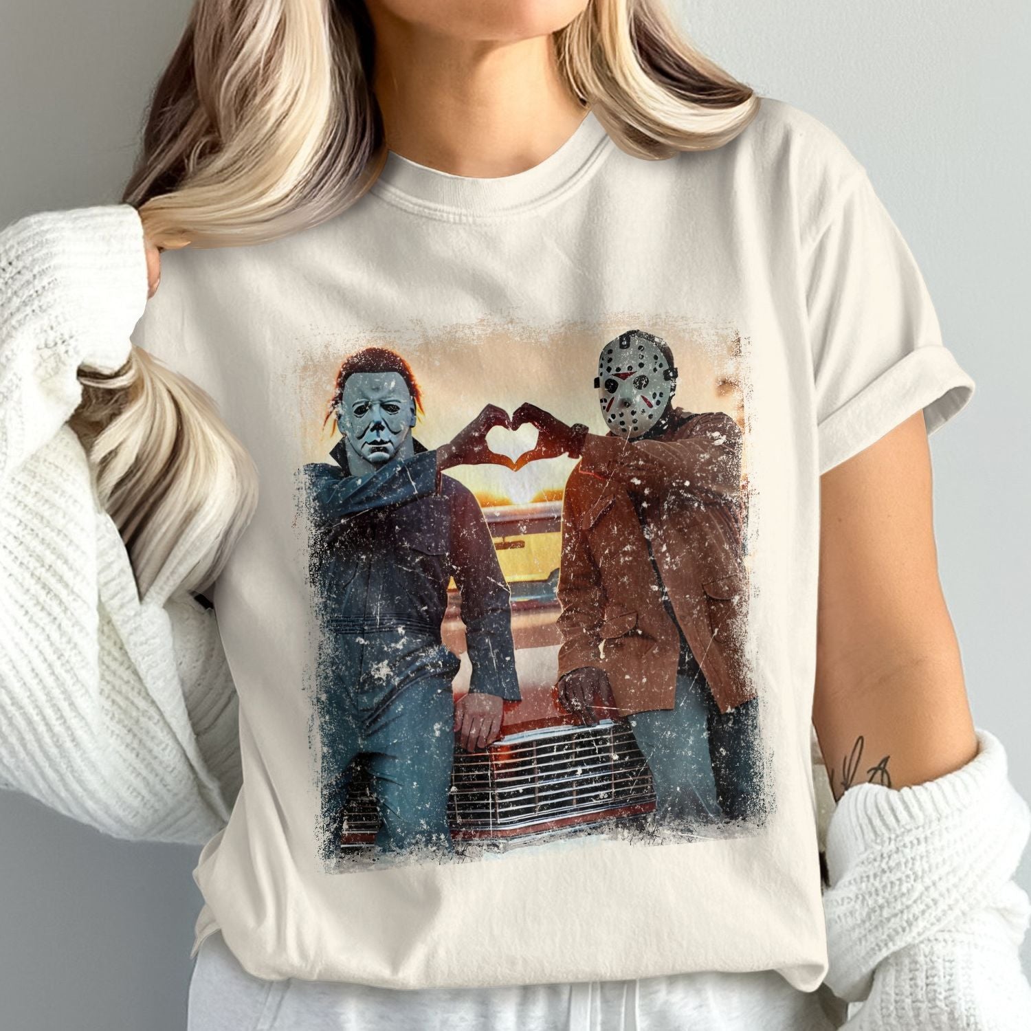 Horror Movie Characters Heart Gesture T-Shirt product type