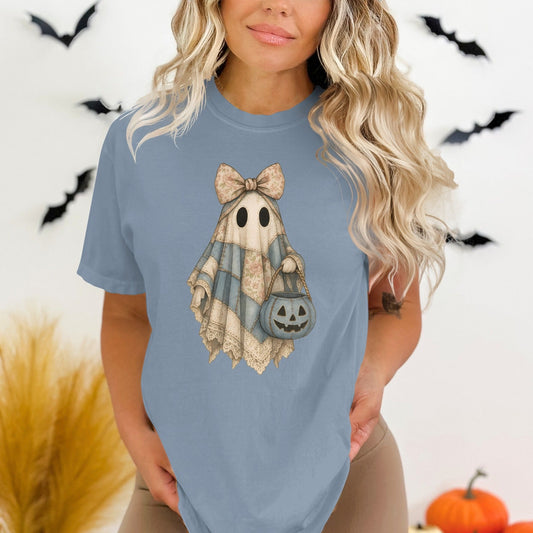 Cute Halloween Ghost with Bow Tie Graphic T-shirt product