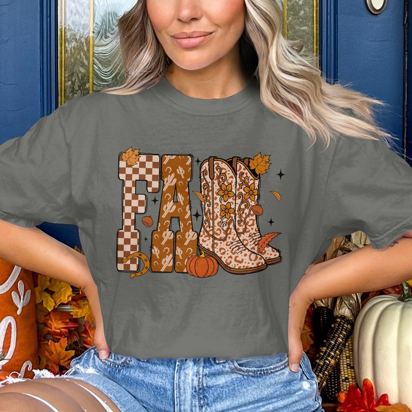 Fall Theme Graphic Tee Perfect for Autumn Product