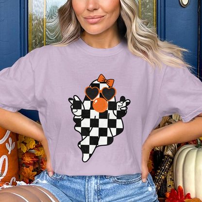 Halloween Ghost Checkered Graphic Tee product