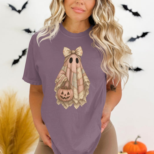Halloween Ghost with Pumpkin Graphic T-shirt product