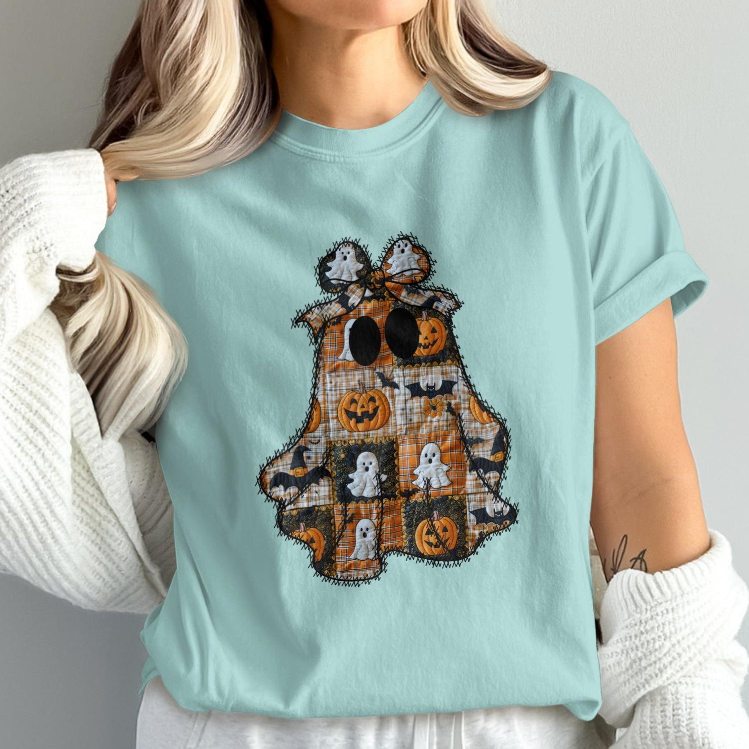 Halloween Themed Ghost and Pumpkin Design Shirt product