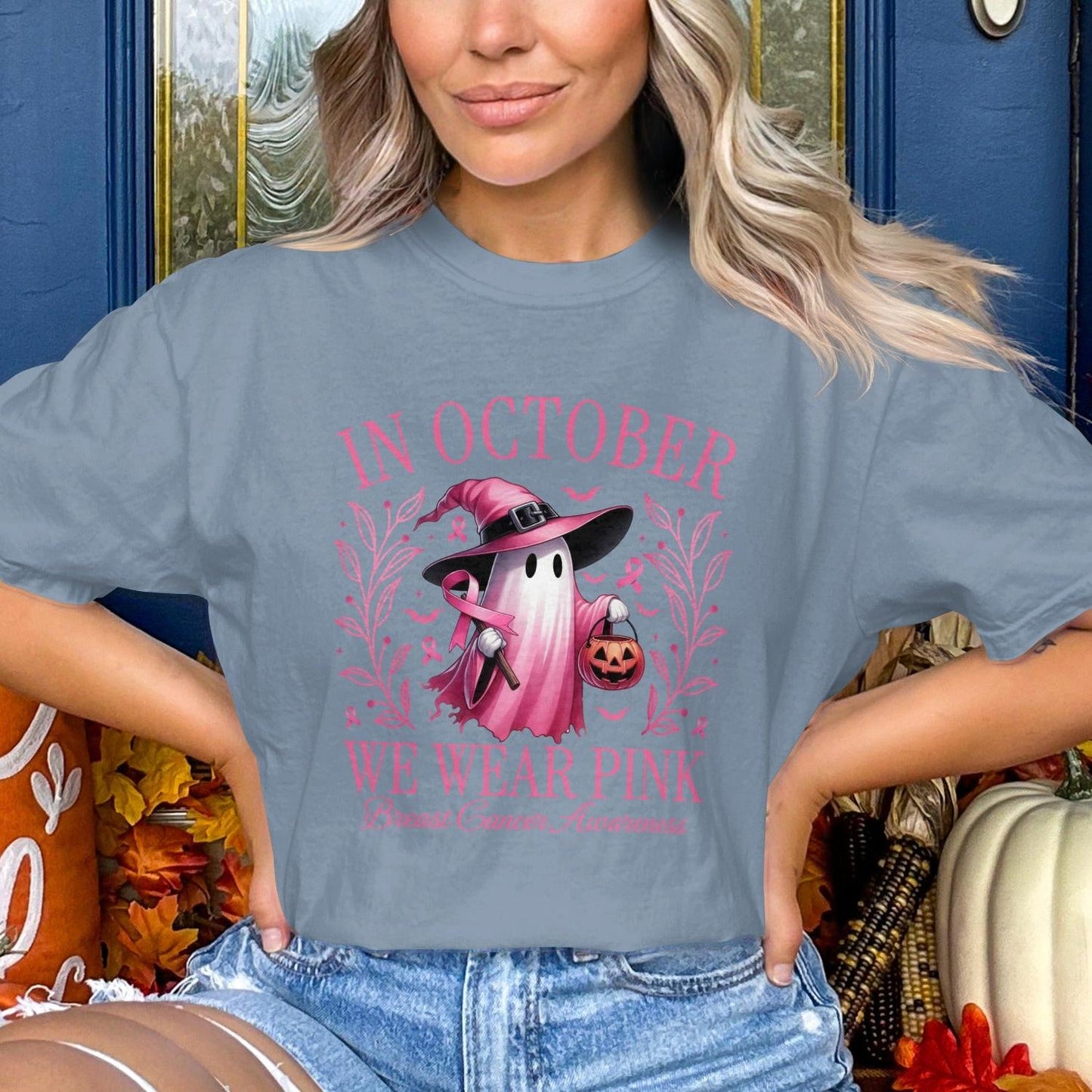 In October We Wear Pink Halloween T-Shirt product