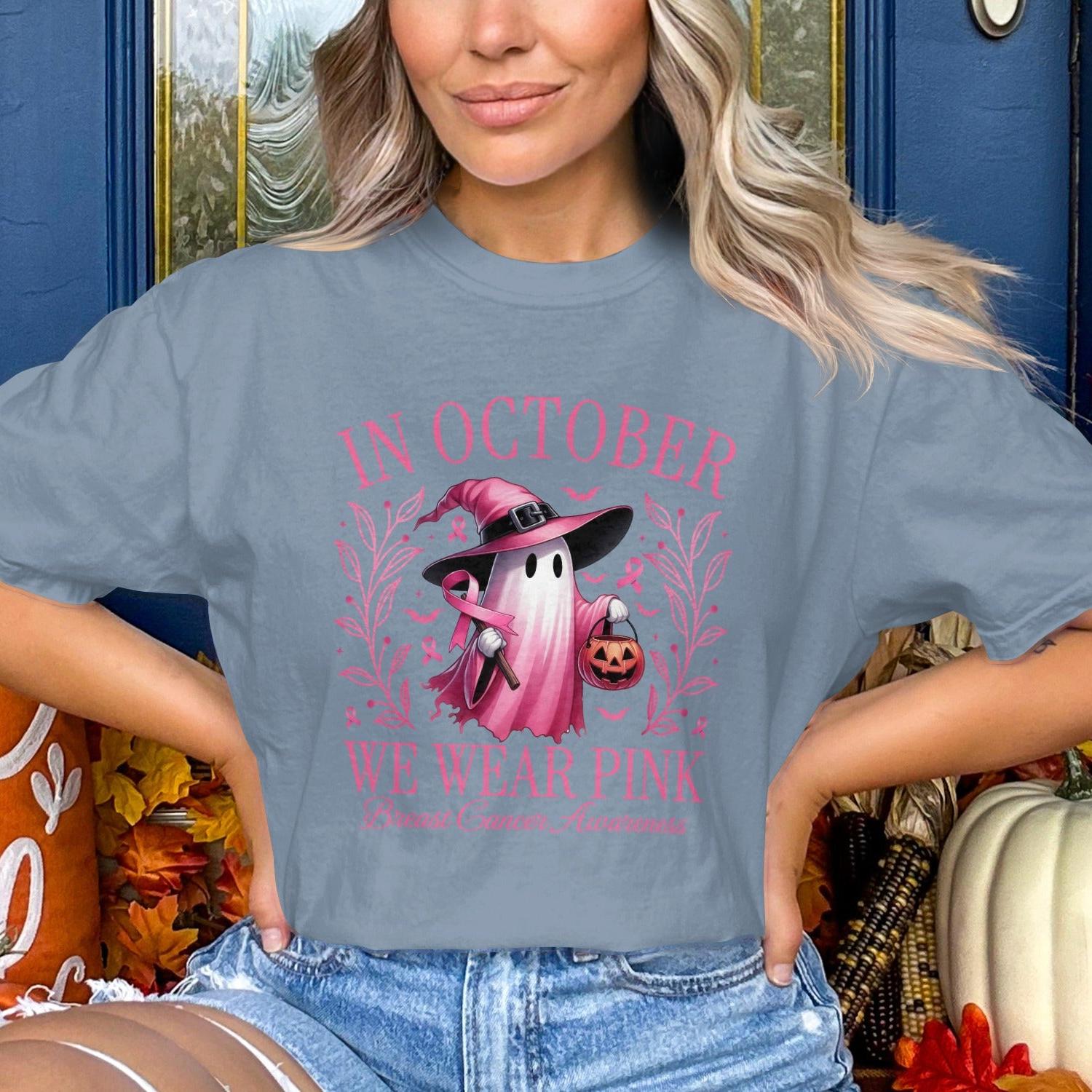 In October We Wear Pink Halloween T-Shirt product